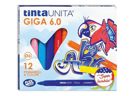 Pennarelli TINTA UNITA GIGA 6.0 set da 12pz. 41822