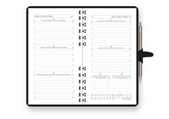 Ricambio agenda sett. INTEMPO 8x13 7039mdw spiralato  Mood 