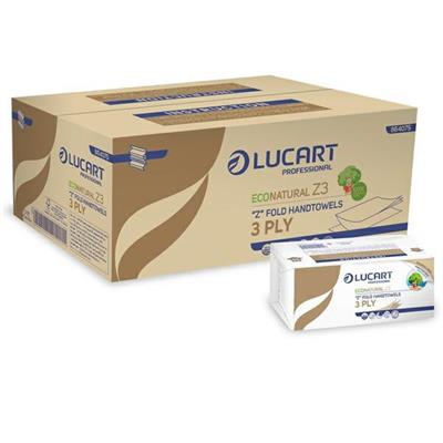 Pacco da 198 asciugamani piegati a Z EcoNatural Lucart Plastic F